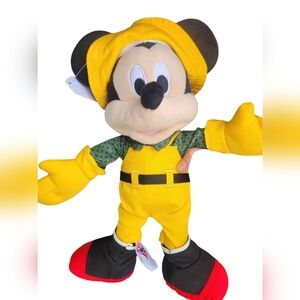 Fishermen Mickey Mouse Yellow Overalls 12” Plush Stuffed Toy Disney Cruise Line